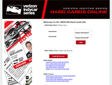 Tablet Screenshot of hardcards.indycar.com